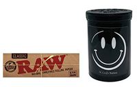 Herb Airtight Container Fresh Kettle with Raw Natural Rolling Papers 1 Count DC Crafts Nation- Happy Face