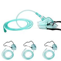 HD HOUDELL 3 Packs Adult Europe Standard Oxygen Mask with 6.5' Tubing and Adjustable Elastic Strap