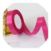 22Meters/Roll 20mm Satin Ribbons Christmas Halloween Wedding Decoration Gift Wrapping Silk Ribbons DIY Handmade Craft Supplies,Fushia