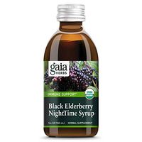 Gaia Herbs, Black Elderberry NightTime Syrup, Immune Support for Restful Sleep, Organic Sambucus Elderberry Supplement, 5.4 Ounce