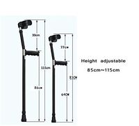 HANGERÂ Arm Crutches Aluminum Elbow Knee Adjustable Height Walkers Old Man Walking Stick Sport Crutch Underarm Crutches Folding Walker with Hand Crutches Drive, Black, C