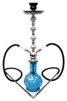 2 hose 26" Blue Hookah shisha nargila bar cheap nargile glass water Vase pipe