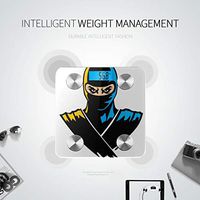LYAOE Bluetooth Body Fat Scale Ninja Mascot Paint Effect Smart Wireless Scale with LCD Display Measuring Body Weight Bmi and Health Digital Scale