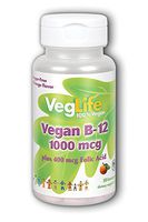 Veggie B-12 1000mcg w/Folic Acid 400 mcg VegLife 50 Sublingual Lozenge