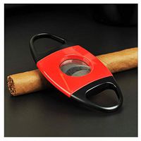CHENFEIXJB Cigar Humidors Box Cigar Cutter Stainless Steel Pocket Cigar Tool Guillotine Scissors - Nipping Off The end of Cigar Wooden Holder Travel Humidor