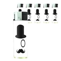 Butane Refillable Electronic Lighter Set of 5 Pieces the 2nd Mustache Design-004