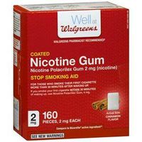 Walgreens Coated Nicotine Gum 2 mg, Cinnamon, 160 ea