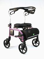 Evolution Trillium Lightweight Medical Walker Rollator with Seat, Large Wheels, Brakes, Backrest, Basket for Seniors Indoor Outdoor use (Regular, Pink)