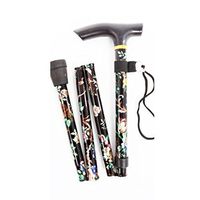 Lightweight Foldable Compact Walking Stick - Black Floral by TARGARIAN