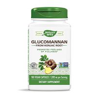 Nature's Way Premium Herbal Glucomannan from Konjac Root, 1,995 mg per serving, 180 Capsules (Packaging May Vary)