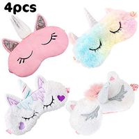 Unicorn Sleep Mask,Kapmore 4 Pack Cute Eye Mask Unicorn Horn Sleeping Mask Soft Plush Blindfold Sleep Eye Cover for Kids Girls Women