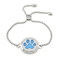 Popeoiuh Dog Paw Essential Oil Diffuser Bracelet - Aromatherapy Charm Locket Bolo Stainless Steel Chain Diffuser Bracelets Gift for Women Girl Boy Men Birthday Christmas Thanksgiving Day