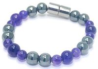 HIGHPOWER Magnetic Hematite and Amethyst Bracelet (6.75 Inch)