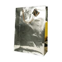 JAM PAPER Foil Shopping Bags with Metal Handles - X-Large - 12 1/2 x 17 x 4 1/2 - Gold - Sold Individually