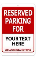 The King Kush Reserved Parking 8 x 12 Aluminum Indoor/Outdoor Sign Text Only