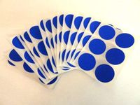 Minilabel 80 Labels , 25mm Diameter Round , Plastic / Vinyl Colour Code Stickers Royal Blue