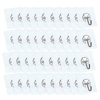 LLJEkieee 40PC Hooks Self Adhesive Reusable Transparent Adhesive Towel Hooks Bathroom for max 6kg