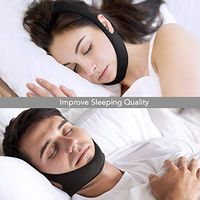 JUNwd 2PCS Anti-Snoring Headband Stop Snoring Solution Peace of Mind Sleep Assist Snoring Stopper Lower Jaw Support Device (Triangle Adjustable, Black)