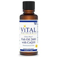 Vital Nutrients - Ultra Pure Fish Oil 2600 with CoQ10 - Hi-Potency Deep Sea Liquid Fish Oil with CoQ10, Cardiovascular Support, Natural Lemon Flavor - 4 Fl Oz per Bottle