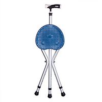 WYMNAME Folding cane seat,Multifunction Three feet Old people Cane Cane stool Hiking chair-C