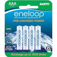 Sanyo NEW 1500 eneloop 8 batteries AAA Ni-MH Pre-Charged Rechargeable Batteries with free aaa battery holders
