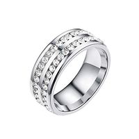 Festnight Medical Weight Loss Ring Simple Stainless Steel Magnetic Therapy Fashion Magnetic Healthcare Finger Fully-Jewelled Ring