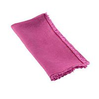 SARO LIFESTYLE Graciella Collection Fringe Linen Table Napkins (Set of 4), 20", Fuchsia, 4 Pieces