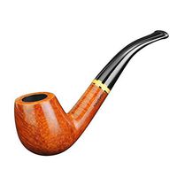 FULUSHOU Mediterranean Briar Wood Tobacco Pipe, Freestyle Bend Tobacco Pipe,Dad Gift