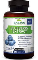 Zazzee Whole Fruit Blueberry Extract, 5000 mg Strength, 120 Veggie Capsules, Potent 10:1 Extract, 4 Month Supply, Vegan, All-Natural and Non-GMO