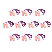 Pack of 10Pairs, Adults, Ultra Soft Earplugs Perfect for Sleeping Snoring Working Study Travel with Cords, Noise Reduction - Red