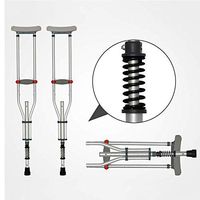 Underarm Crutches Shockabsorption, Crutches Can Adjust The Height, Of The Aluminum Cane Non-Slip Thickening And Folding, Suitable For The Elderly And As Well As Fractures And Disabled People