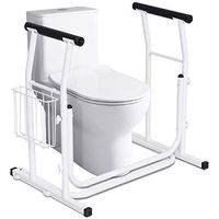 Giantex Medical Toilet Safety Rail Freestanding Stand Alone Padded Armrest Comfort, White
