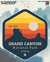 Squiddy Grand Canyon National Park Arizona - Vinyl Sticker Decal for Phone, Laptop, Water Bottle (3" Tall)