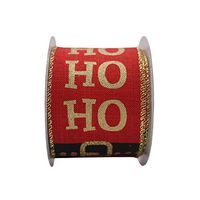 Ribbon-King Halloween Wired Edge Ribbons, Autumn,Decorative Halloween, Christmas, Gift Wrapping Ribbon, 2-1/2 Inch X 10 Yards (Christmas Santa hohoho)