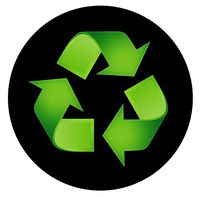 Recycle Sticker Trash Decal for a Recycling Trash Can 3" Round Beautiful Logo (1, Black)