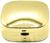 Gold Classic Square Pocket Purse Portable Travel Pill Box & Medicine Organizer (2 Compartments)