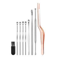 Earpicks Ear Wax Removal Tools- Ear Spoon Digger & Tweezers for Ear Health Care &9Pcs Professional Stainless Steel Spiral Ear Spoon Ear Spoon Removal Box