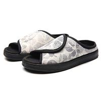 Women's Extra Wide Adjustable Slippers for Elderly Women Indoor/Outdoor Edema Fasciitis Arthritis Diabetic Sandals (7.5 B(M) US, White)