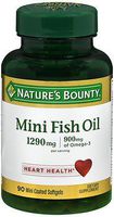 Nature's Bounty Fish Oil 1290 mg Mini Softgels - 90 ct, Pack of 6