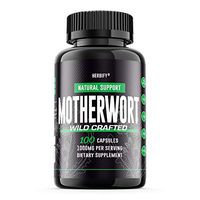Motherwort Capsules 1000mg, Motherwort Pills (Leonurus Cardiaca), Wild Crafted Herbal Supplement 100 Capsules (100)