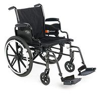 Everest & Jennings Traveler L3 Plus Lightweight Wheelchair, Flip-Back Desk Arms & Swingaway Footrests, 20" Seat, Silvervein Color