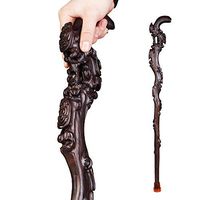 HXZXH Wood Cane with Supportive Curved Handle Gift Exquisite Carving Walking Canes as Gifts Walking Sticks for Men and Women Hand Crutch Crutches Made of Ebony Wood Fashionable Sturdy Stable Black