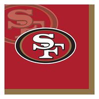 Creative Converting Officially Licensed NFL Paper Beverage Napkins, 192-Count, San Francisco 49ers