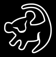 UR Impressions Baby Simba Drawing Decal Vinyl Sticker Graphics Car Truck SUV Van Wall Window Laptop|White|5.5 Inch|URI009