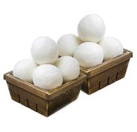 SnugPad Wool Dryer Balls Premium Natural Fabric Softener and 100% Organic, Chemical Free and Reduces Wrinkles. Saving Electricity and Drying Time XL Size 8 Pack White 8 Count