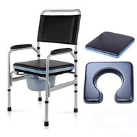 Homecare Toilet Seat with Safety Carbon Steel Frame, Bedside Commodes Extra Wide Toilet Adjustable Height Support Tool