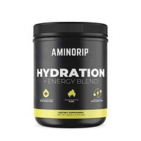 Hydration Energy Blend by Aminorip. Hydration Supplement with Sodium, Potassium, No Caffeine, 500 mg Electrolytes, 15 Servings, Reduce Muscle Cramps, Increase Energy & Endurance (22 oz, Lemonade)