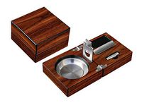 GYLJJ Wooden Cigar Ashtray Set with Cigar Cutter and Punch Foldable Collection Perfect for Most Cigars