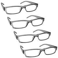 The Reading Glasses Company Grey Lightweight Comfortable Readers Value 4 Pack Mens Womens RRRR32-7 +1.50