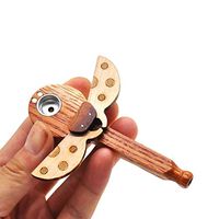 LLAKED Solid Wood Tube Handmade Wood Pipe Ladybug Shape Creative Pipe for Father's Day Gift